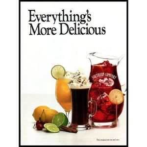 1988 Southern Comfort Whiskey Vintage Print Ad Glass Pitcher Bar Man Cave Art